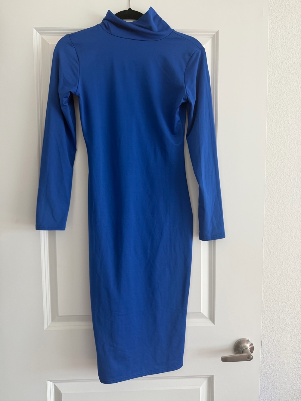 Women's Royal Blue Long Sleeve Turtleneck Dress